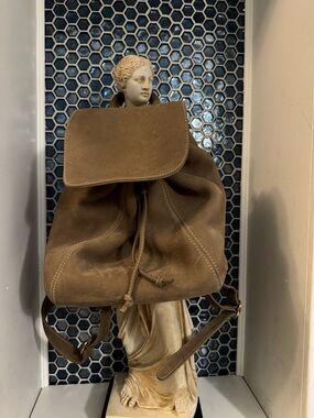 Vintage Coach 4938 Sage Brown Nubuc Sonoma Drawstring Backpack Bag Made In Italy